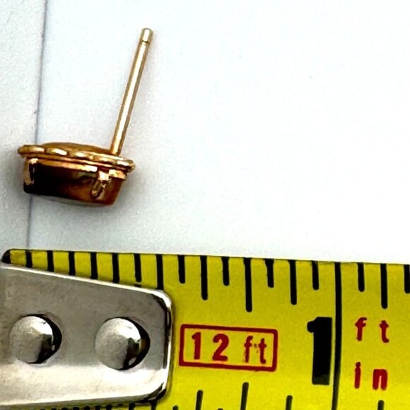 12Kt Gold-Filled Tigers Eye Stud Earrings 14Kt Gold Posts Vintage - Picture 6 of 6